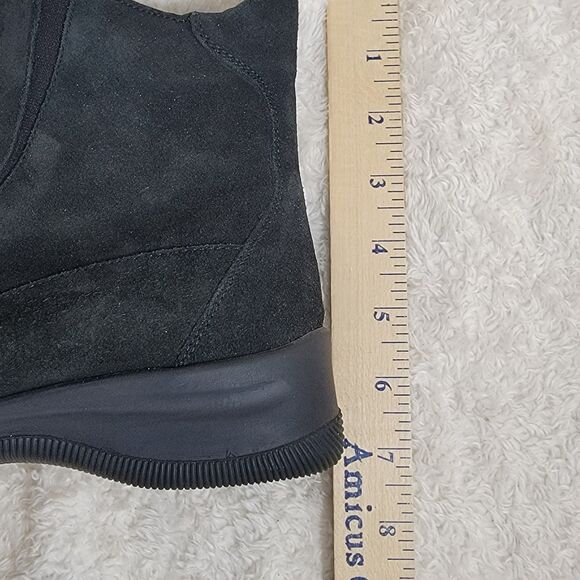 Aquatalia Front Zip Weatherproof Suede Ankle Boot Leather Made In Italy Sz 8.5 - Picture 14 of 16